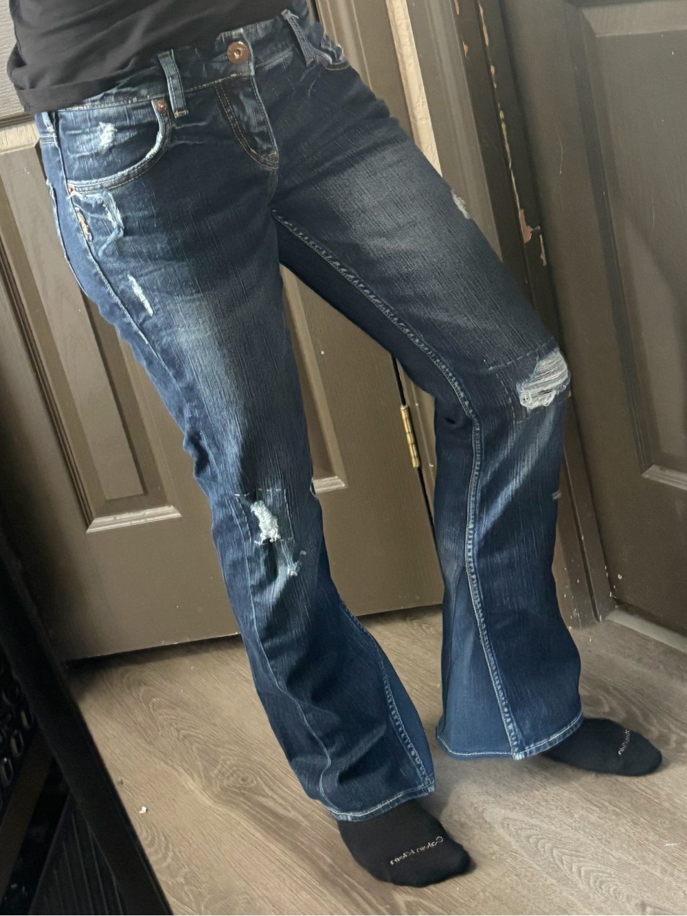 Silver Jeans Sam Custom Bootcut Dark Wash Blue Jeans size s/m W25 L30 Stretch